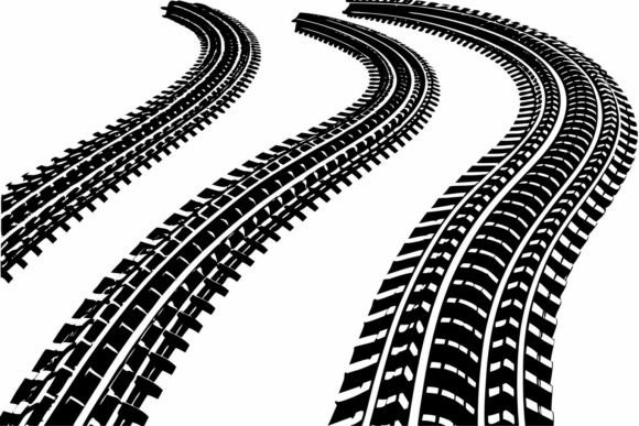 Abstract Black Tire Tracks on White: A Graphic Designer's Secret Weapon