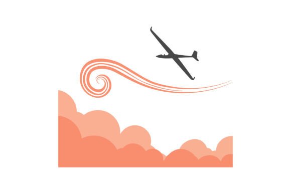 Aerial Grace: The Modern Appeal of Glider Airplane Soaring Above Stylized C