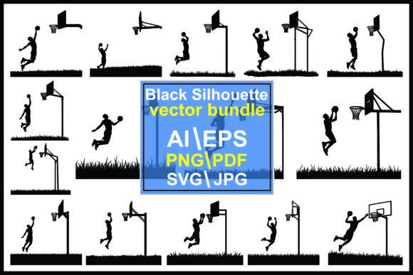 Basketball Silhouette Design Bundle for Dynamic Graphics