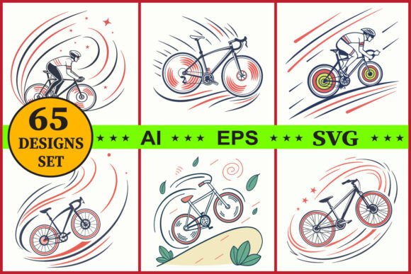 Bicycle & Speed Cycling Vector Clipart: Dynamic Design Assets