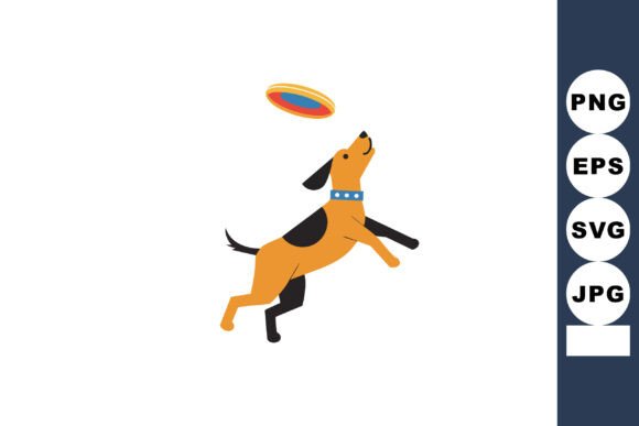 Capture Energy in Your Designs with Dog Playing with Flying Disc Frisbee Act