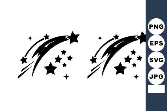 Capturing Cosmic Motion: The Shooting Stars Vector Illustration