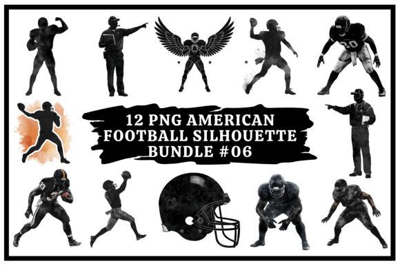 Dynamic Design with American Football Silhouette Bundle #06