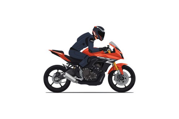 Dynamic Motion Captured: The Motorcycle Rider in Action with Sleek De