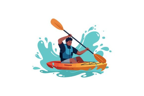 Dynamic Visuals: Energizing Projects with the Kayak Illustration