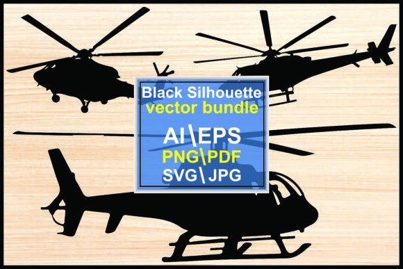 Helicopter Silhouette in Black Vector: A Design Powerhouse