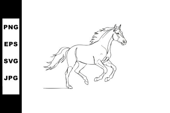 Horse Galloping Line Art Vector: Capturing Motion in Minimalist Design