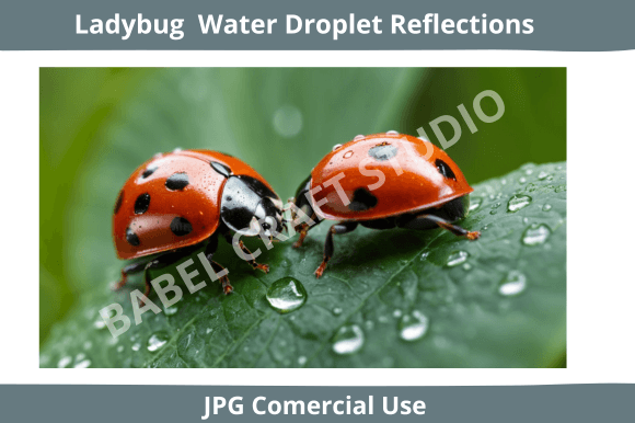 Ladybug Water Droplet Reflections Photo: Fresh Visuals for Designers