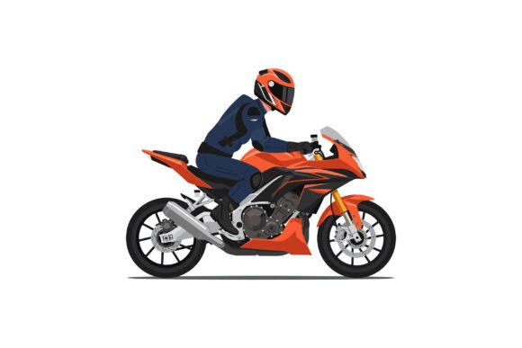 Motorcycle Rider in Action: Dynamic Vector Art for Creative Projects
