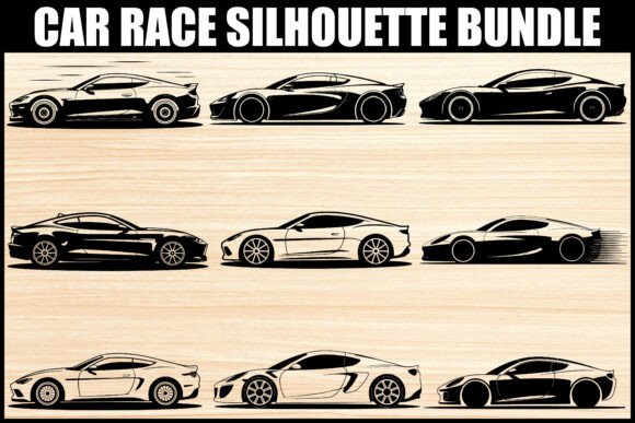 Racing Car Silhouette Vector Set: Fuel for Your Creative Engine