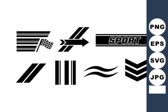 Racing Flag and Sport Speed Stripes Vect: Motion in Design
