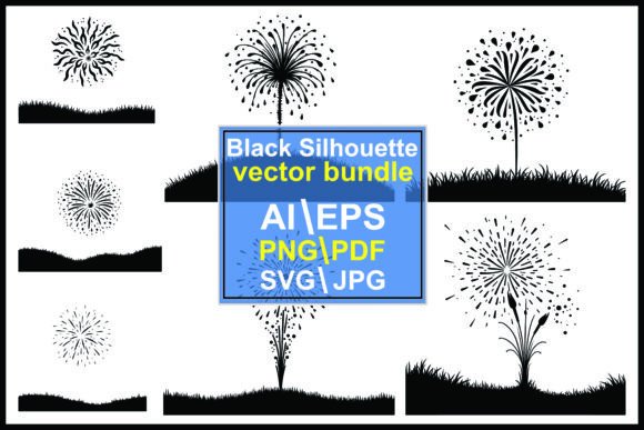 Silhouette Fireworks and Grass Elements: A Designer's Toolkit