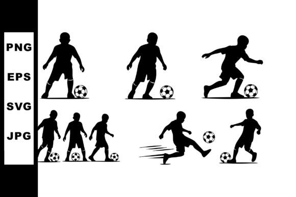 Silhouette Soccer Player Kicking and Dri: Dynamic Motion in Design