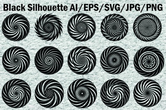 Silhouette White Spiral Bundle: Modern Abstract Design Assets