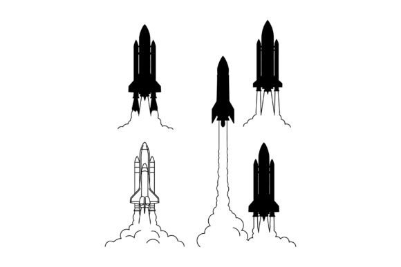Space Shuttle Launch Silhouette Vector I: Dynamic Design Power