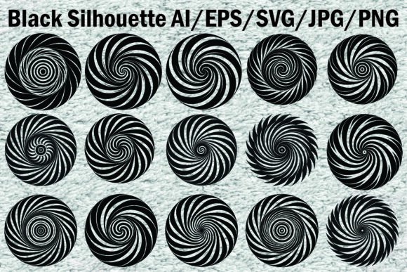 Spiral Silhouette Bundle: Dynamic Vector Art for Modern Design