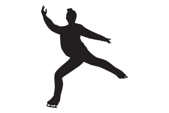 The Art of Motion: Ice Skating Silhouette Illustration