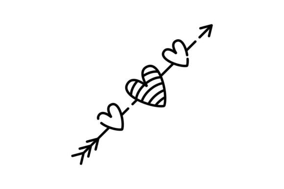 The Charm of the Cute Arrow with Hearts Line Illustration