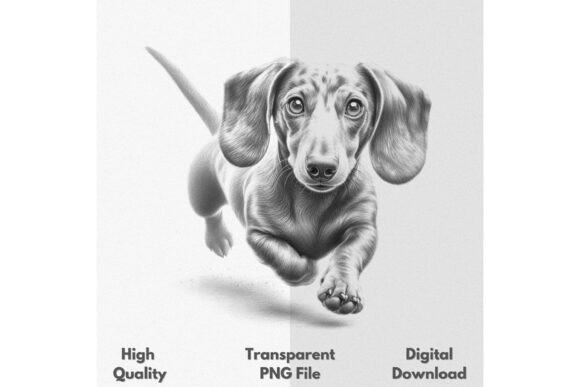 Unleash Your Designs with a Running Dachshund Graphic PNG